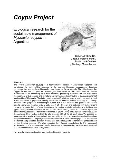 Coypu Project - Secretaria de Ambiente y Desarrollo Sustentable