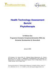 Health Technology Assessment  Bericht Phytotherapie - SMGP