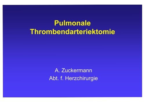 Pulmonale Thrombendarteriektomie