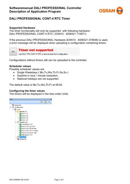Software Manual DALI Pro. RTC - Osram