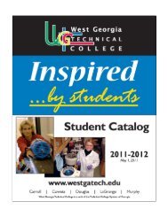 Student Catalog 2011-2012 - West Georgia Technical College