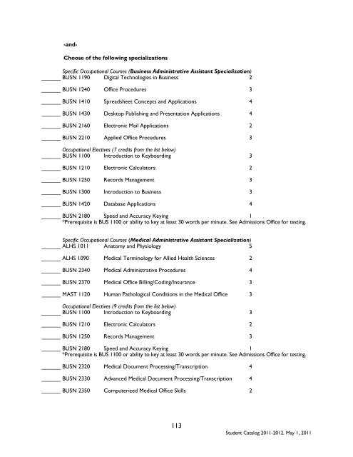 Student Catalog 2011-2012 - West Georgia Technical College