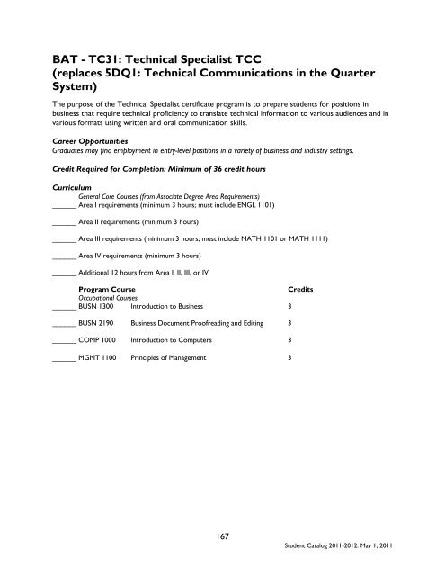 Student Catalog 2011-2012 - West Georgia Technical College