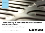 Lonza 'Factory of Tomorrow' for Flow Processes ... - Chemspec Events