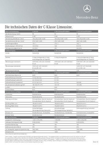 c-class_saloon_technical_data__03-2008.pdf - Mercedes Benz