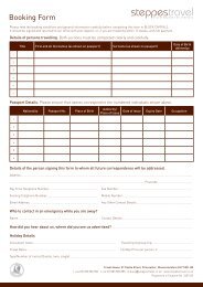 Booking Form - Steppes Travel