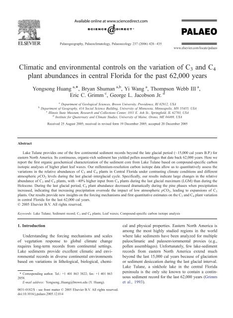 2006 Huang et al P3.pdf - Illinois State Museum