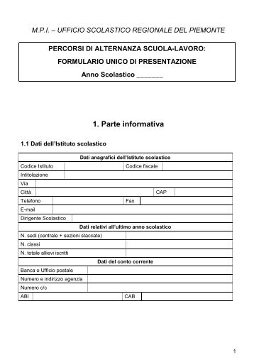 Formulario unico di presentazione delle domande emanato - Indire