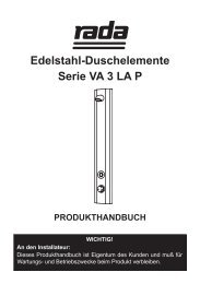 Edelstahl-Duschelemente Serie VA 3 LA P - rada-nl.com