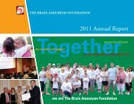 2011 Annual Report - The Brain Aneurysm Foundation