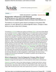 Article 3 Epigenetic Influences and Disease - Hart High School