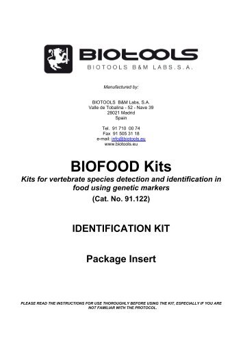 BIOFOOD Kits - Biotools