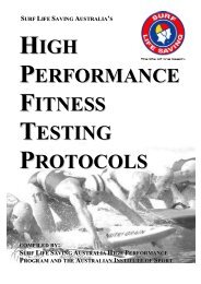 high performance fitness testing protocols - Surf Life Saving Australia