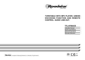 TURNTABLE WITH MP3 PLAYER, USB/SD ENCODING FUNCTION ...