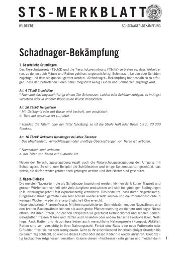 STS-Merkblatt: Schadnager-Bekämpfung - Schweizer Tierschutz STS