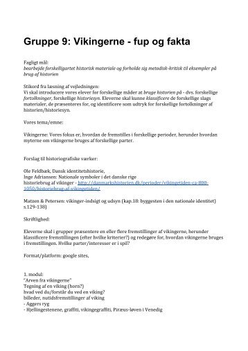 Gruppe 9: Vikingerne - fup og fakta - historiedidaktik.dk