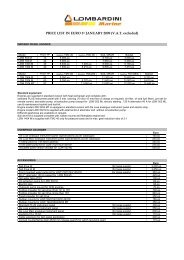 PRICE LIST IN EURO 1st JANUARY 2009 (V.A.T. excluded)