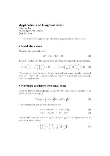 Applications of Diagonalization