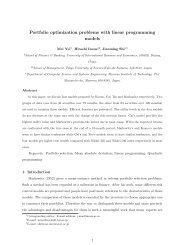 Portfolio optimization problems with linear programming models