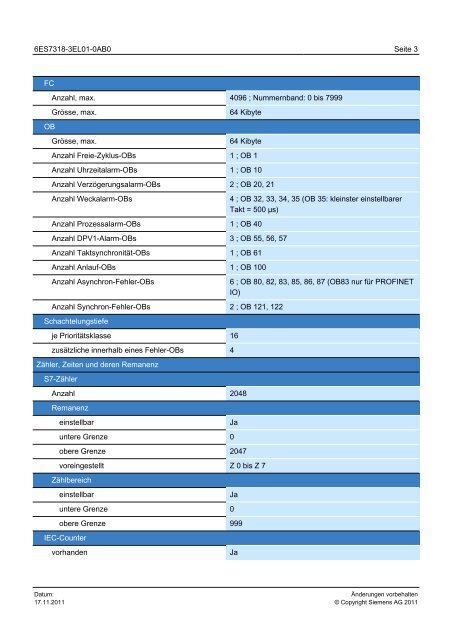 Product data sheet 6ES7318-3EL01-0AB0 - TP Automation eK