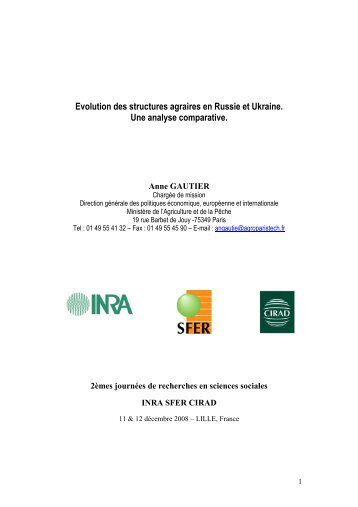 E5 - Ãvolution des structures agraires en Russie et Ukraine ... - Sfer