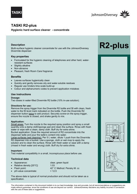 TASKI R2-plus - Western Hygiene