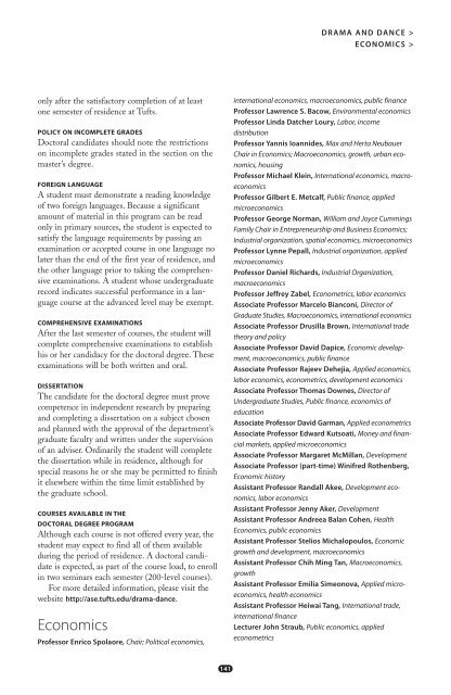 Arts, Sciences, and Engineering 2010-2011 Bulletin - USS at Tufts