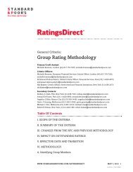 Group Rating Methodology For Banks And Issuers - Standard & Poor's