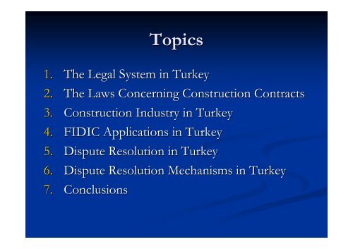 FIDIC Applications & Dispute Resolution in Turkey