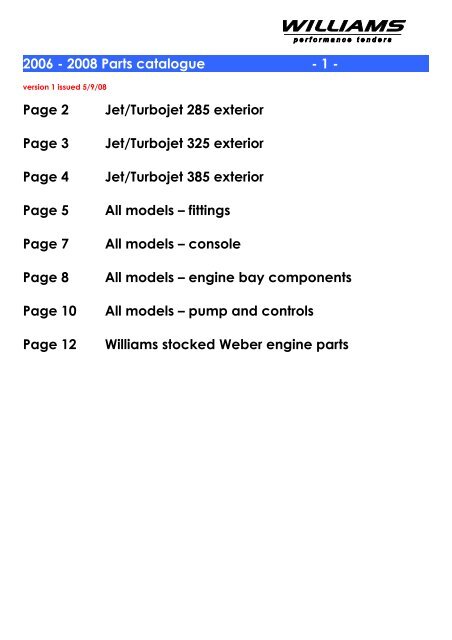 2006 - 2008 Parts catalogue