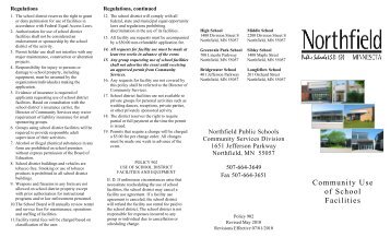 district's facility use policy - Northfield Public Schools