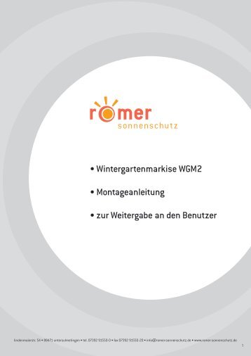 wintergartenmarkise "WGM2" - Romer Sonnenschutz