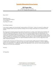 Sample Education Cover Letter - Pepperdine University