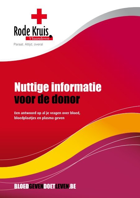 Nuttige info voor de donor - Rode Kruis-Vlaanderen