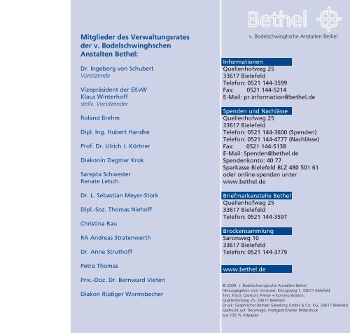 Jahresbericht - v. Bodelschwinghsche Stiftungen Bethel