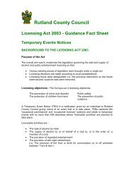 RCC- Temporary Events Notices - Rutland County Council