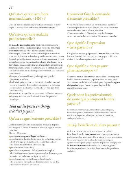 FAQ et lexique santÃ© 04 2013.pdf - Swiss Life