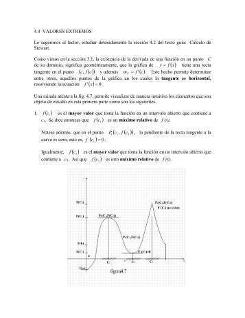 4.4 VALORES EXTREMOS Le sugerimos al lector, estudiar ...