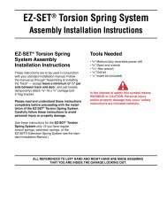 EZ-SETÂ® Torsion Spring System Assembly Installation ... - Clopay