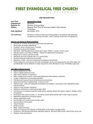 Application For Employment Executive Pastor - Evfree Fullerton