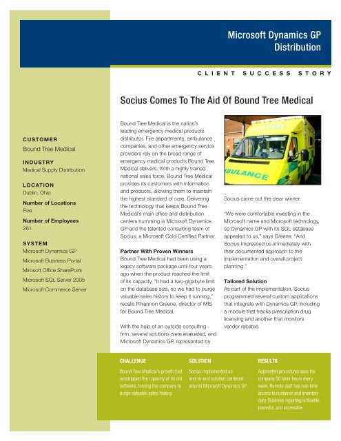 Read the Bound Tree Medical Success Story - Socius
