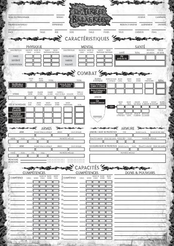 feuille de personnage - Hexagonal