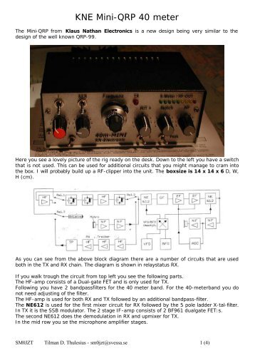 KNE Mini-QRP 40 meter - SM0JZT