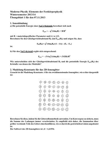 Moderne Physik: Elemente der FestkÃ¶rperphysik Wintersemester ...