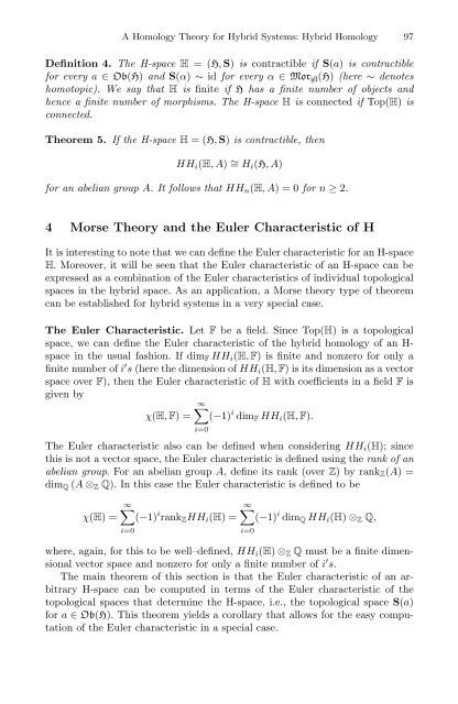 A Homology Theory for Hybrid Systems: Hybrid Homology - CiteSeerX