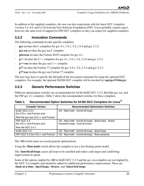 Compiler Usage Guidelines for 64-Bit Operating Systems on AMD64 ...