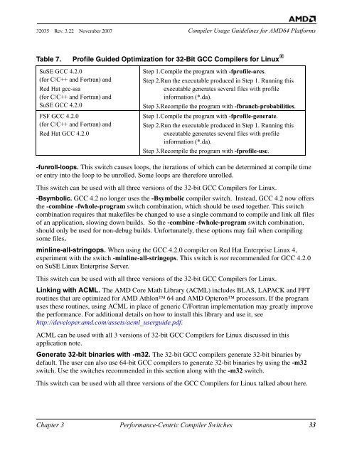 Compiler Usage Guidelines for 64-Bit Operating Systems on AMD64 ...