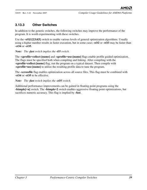 Compiler Usage Guidelines for 64-Bit Operating Systems on AMD64 ...