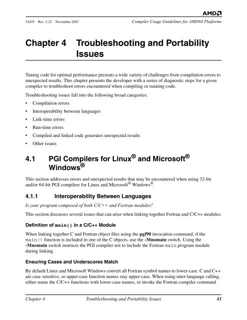 Compiler Usage Guidelines for 64-Bit Operating Systems on AMD64 ...