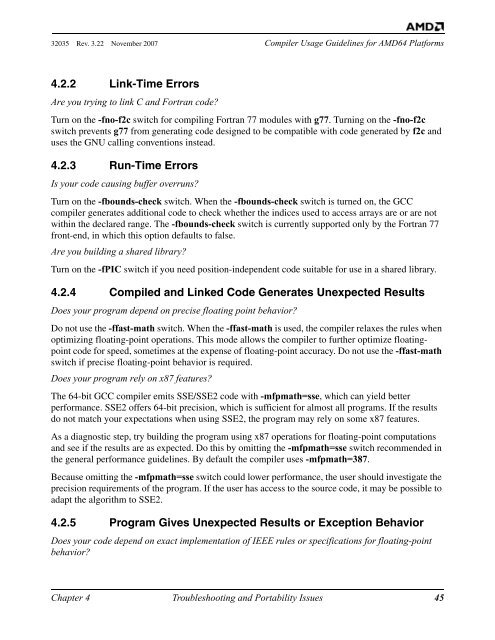 Compiler Usage Guidelines for 64-Bit Operating Systems on AMD64 ...